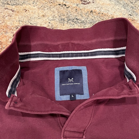 Crew Clothing Company ( UK ) men’s short sleeved polo maroon size Large - Picture 2 of 3